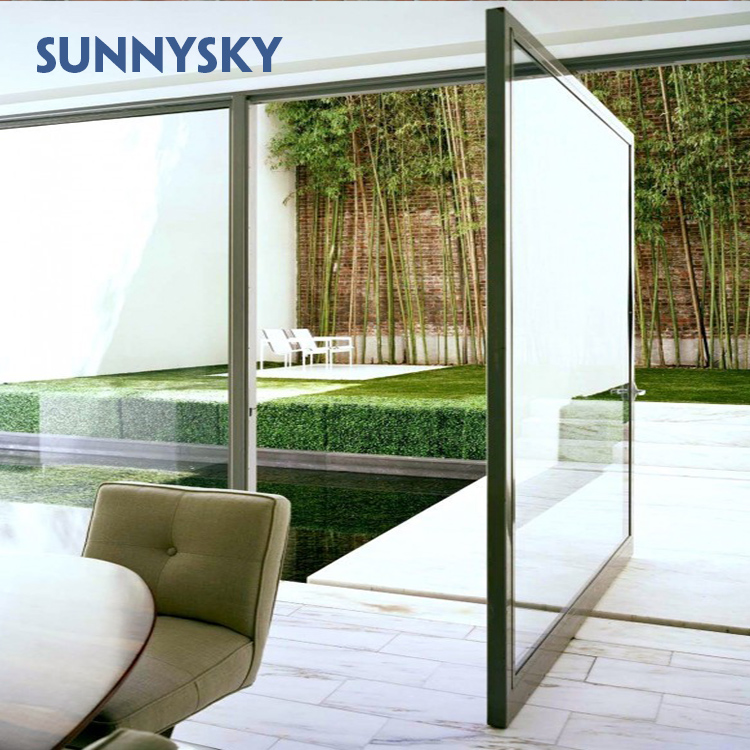 Modern Large Front Main Entrance Single Exterior Entry Aluminium Pivot Front Doors Details 6