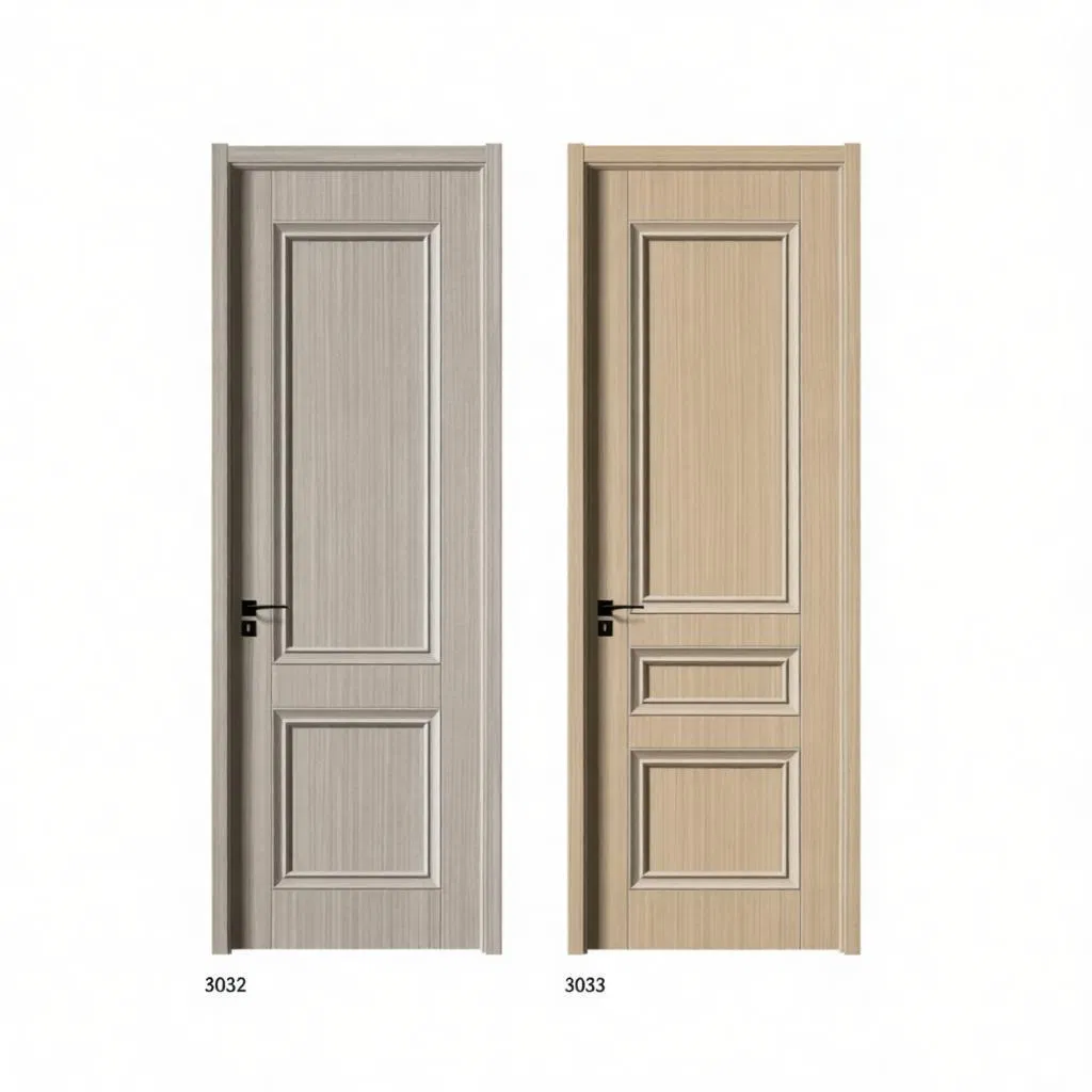 Factory Direct Sales High Quality Customized MDF Wooden Solid Waterproof Door Fireproof Interior Bedroom Kitchen Bathroom Hotel PVC WPC Door for Bathroom Hotel