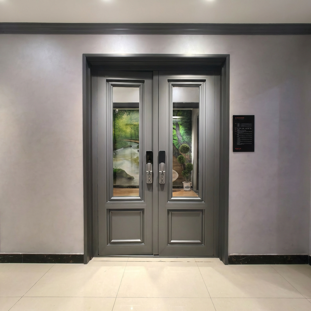 Luxury Design Aluminum Entrance Door Exterior Security Front Pivot Door Modern Entry Aluminum Intelligence Door