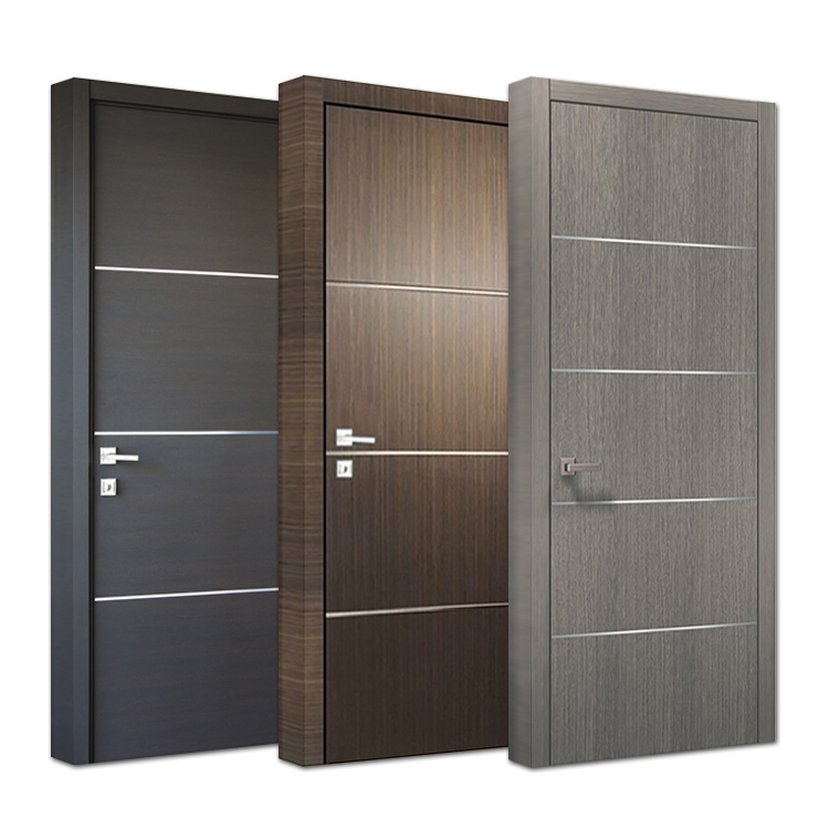 Chinese Factory Modern Smooth Finish Wooden Prehung Door Design Interior Room Flush Solid Core Engineered Wood Doors