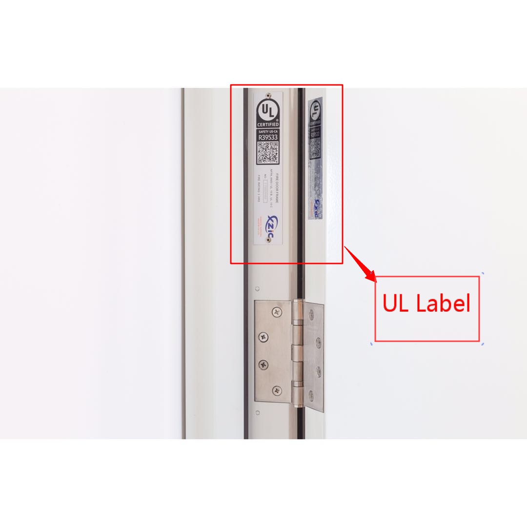 UL certified fire label sample