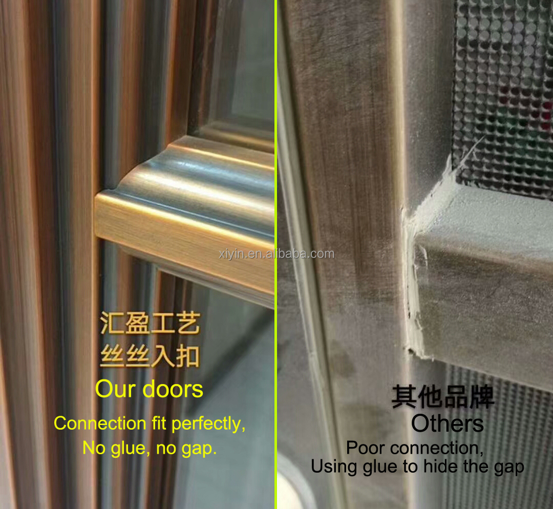 Luxury House Entrance Front Door Design Real Copper Material Decorative Armored Security Doors