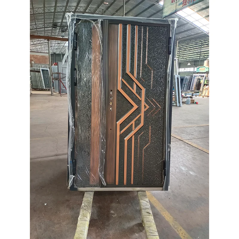 Villa Style High End Cast Aluminum Doors Tank Design Copper Paint Cast Aluminium Doors for House