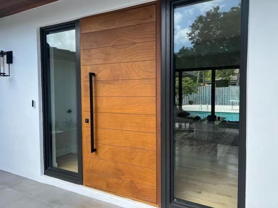 Modern Design High Quality Cast Aluminum Solid Pivot Door for Villa and Farmhouse Exterior Entrance
