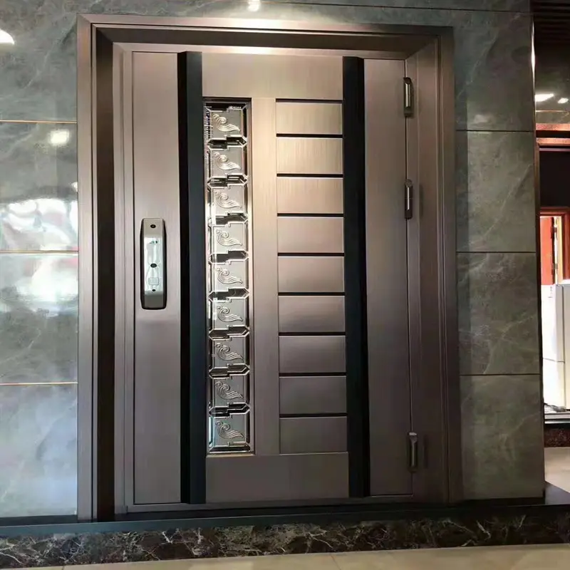 Armor Metal Security Doors Exterior Bullet Proof Commercial Steel Entry Door With Smart Lock
