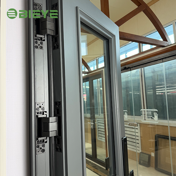 Morden Double Glass Entry Doors for Center Front Pivot Door Main Entrance Aluminium Glass Pivot Door Casement Grill Design