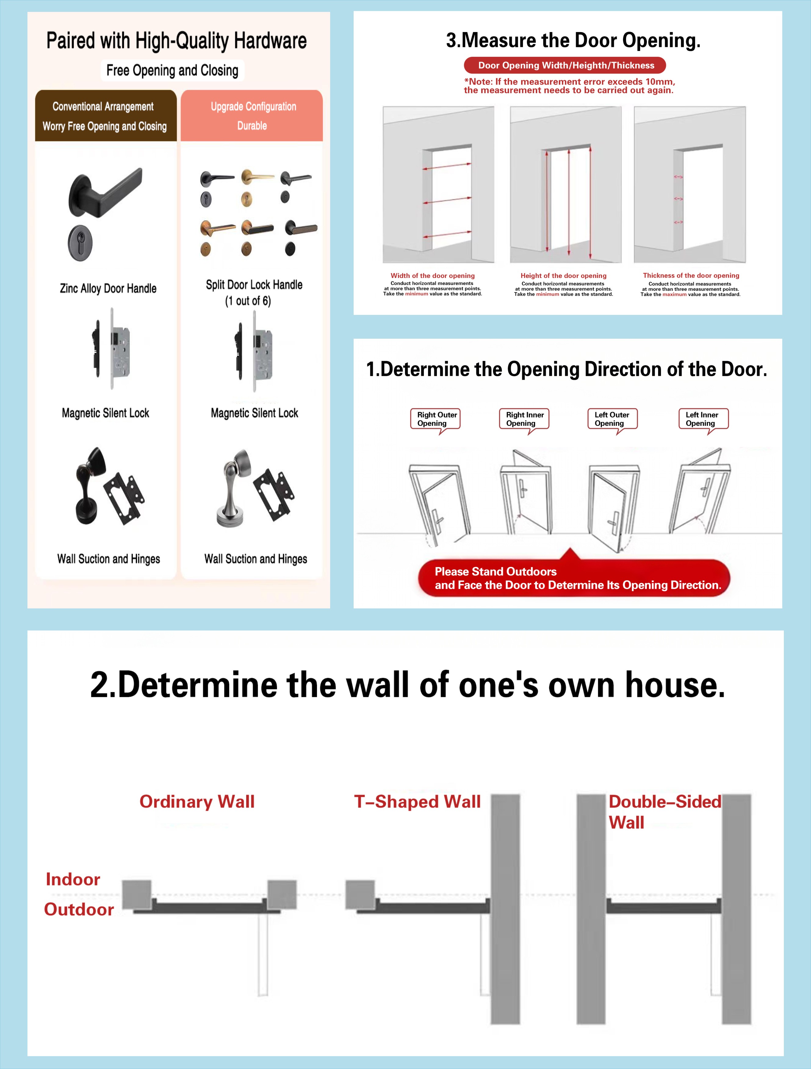 WPC Modern Interior Door For Middle East-UV Sand Proof Waterproof Door For Bedroom Studyroom Bathroom Living Room Hospital Hotel