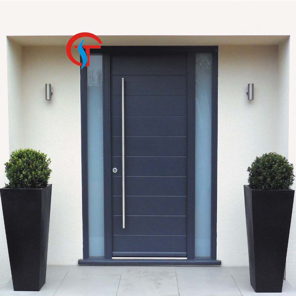 American Modern Luxury Entrance Security Front Door Aluminum Glass Pivot Main Door