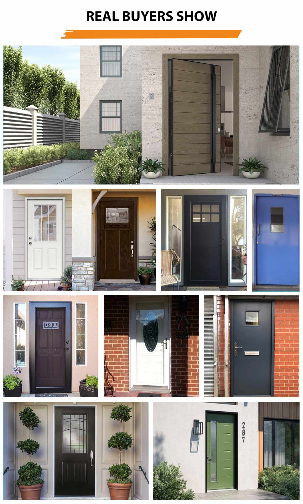 Security steel door modern style