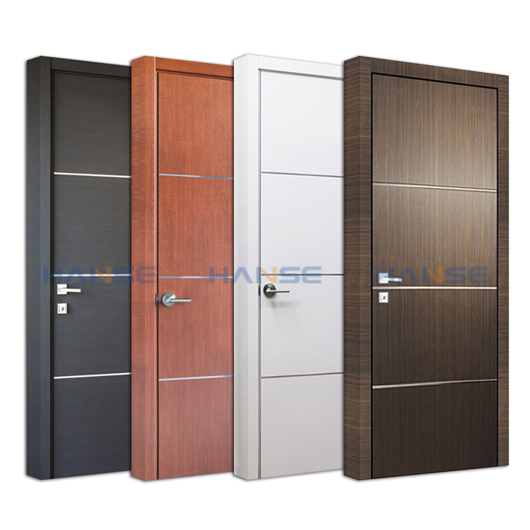 Chinese Factory Modern Smooth Finish Wooden Prehung Door Design Interior Room Flush Solid Core Engineered Wood Doors