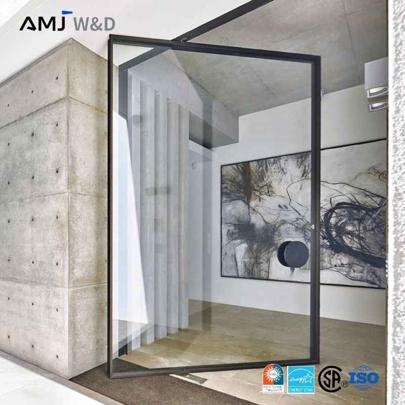 China Custom Exterior Pivot Front Entrance Glass Door Oversized Aluminum Pivot Door Aluminium Modern