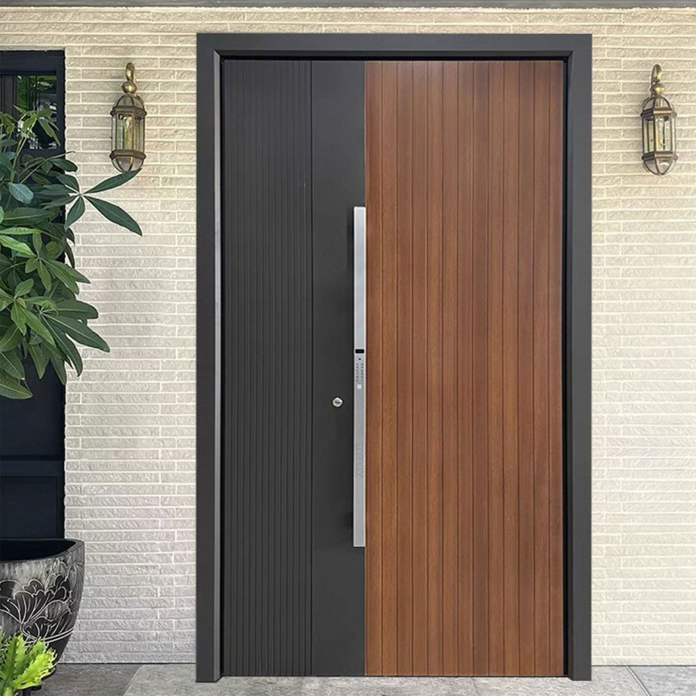 Newest Design Turkish Steel Armoured Exterior Security Entrance Door Industrial Wood Door Manufacture with Armor Door Features