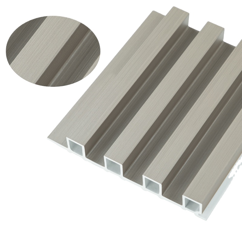 Wooden Grain WPC Wall Decor Panel PVC Wpc Wall Cladding For Interior Fluted Panel For Bedroom Workshop Application Plastic