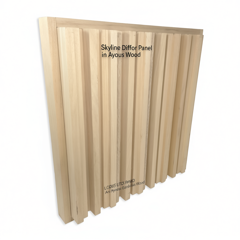 Keyhelm Skyline Diffuser Panel In Ayous Wood Sound Insulation Minimalist Design Italy Origin Acoustic Treatment For Studio Use