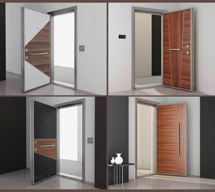 Entry Door Design Fireproof Steel Armored Double Door