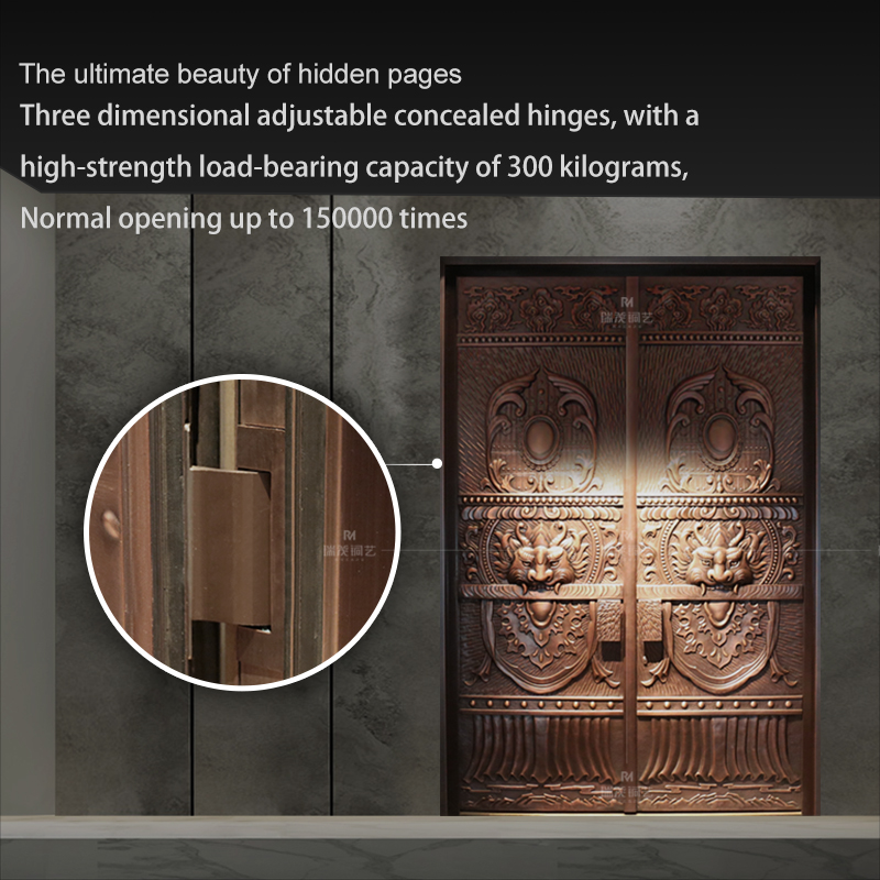Highend Luxury Bronze Door Main Gate Entrance Security Pure Copper Door
