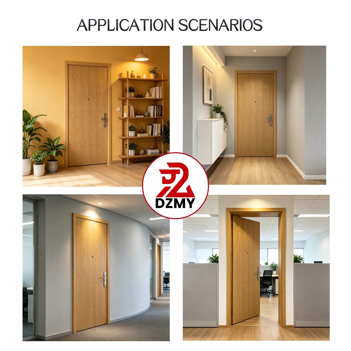 Soundproof Flat Solid Wood Doors Composite Painted Interior Wood Doors Bedroom Wood Doors Hotel Project Entrance