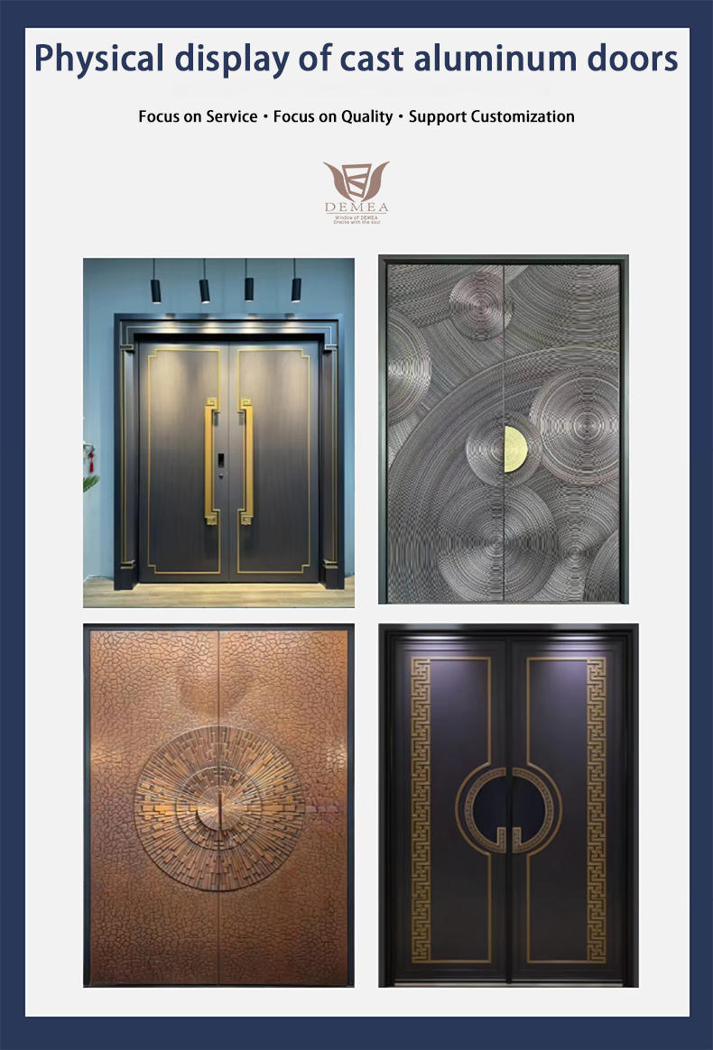 Physical Display of Cast Aluminum Doors