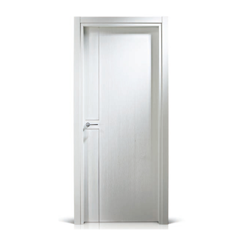 Engineered Wood Veneer MDF Laminated Metal Strip Decoration Single Swing Modern Flush Door