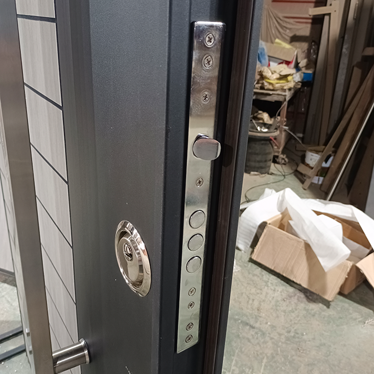 TECHTOP Modern Finished Armored Steel Security Door with Fire Prevention for Home Apartment Front Entrance