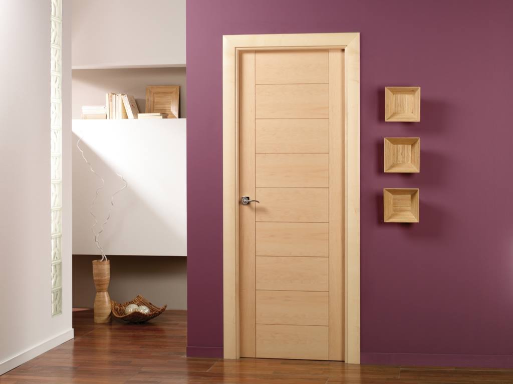Modern Engineered Veneer Flush Design Wooden Door