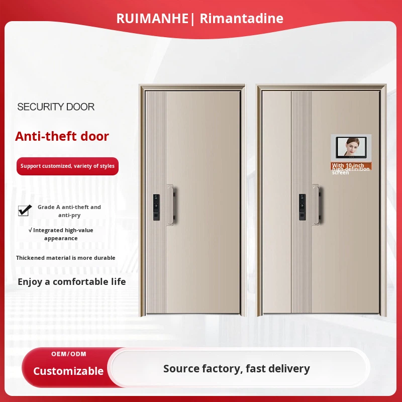 Anti-Theft Entry Door Grade Double Security Door Household Villa Modern Steel Postmodern Design Wholesale