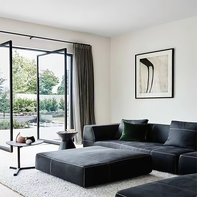 Luxury Modern Aluminum Glass Pivot Door | High-End Residential Main Entrance Security Front Door | Slim Frame Design