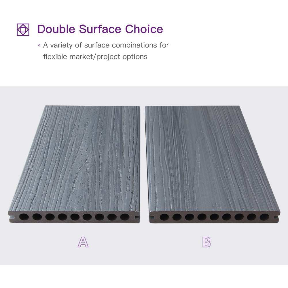 COOWIN Park Midcentury Composite Pvc Outdoor Patio Wood WPC Decking Distressed Decking