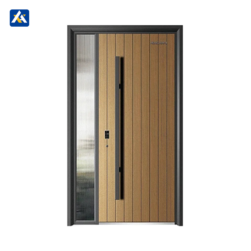 Custom Waterproof Finished Copper Paint Cast Aluminium Door Tank Design Security Front Door for Luxury House Courtyard Entry