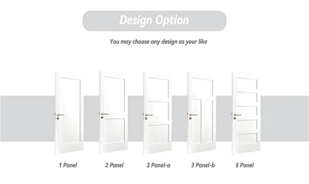 Modern Prehung 5 Panel Wood White Painted Solid Core Shaker Interior Door