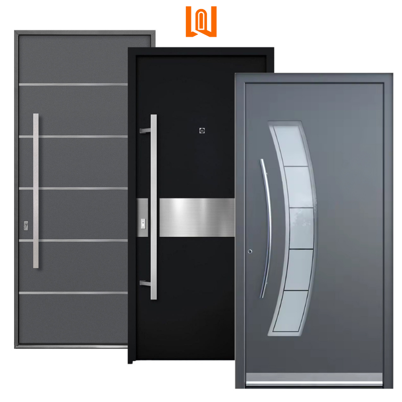 Luxury Turkish Design Entry Main Door Rustproof Aluminum Security Door Home Office Armored Door