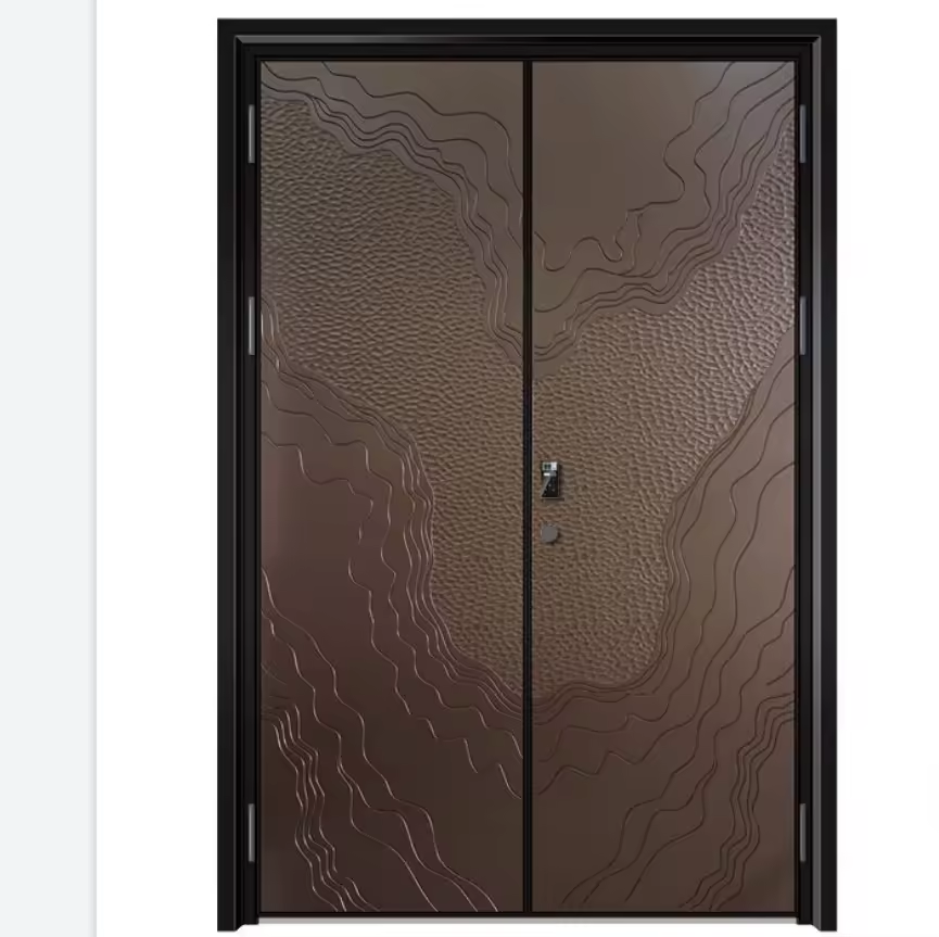 Modern Stainless Steel Fireproof and Bulletproof Metal Door Outdoor Entry Front Door Design for Home Escape Door