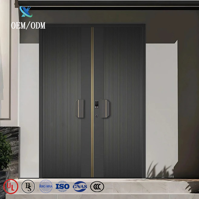 OEM/ODM Armored Exterior AutomaticFactory Custom Size Fire Rated Security Door Design for Villa