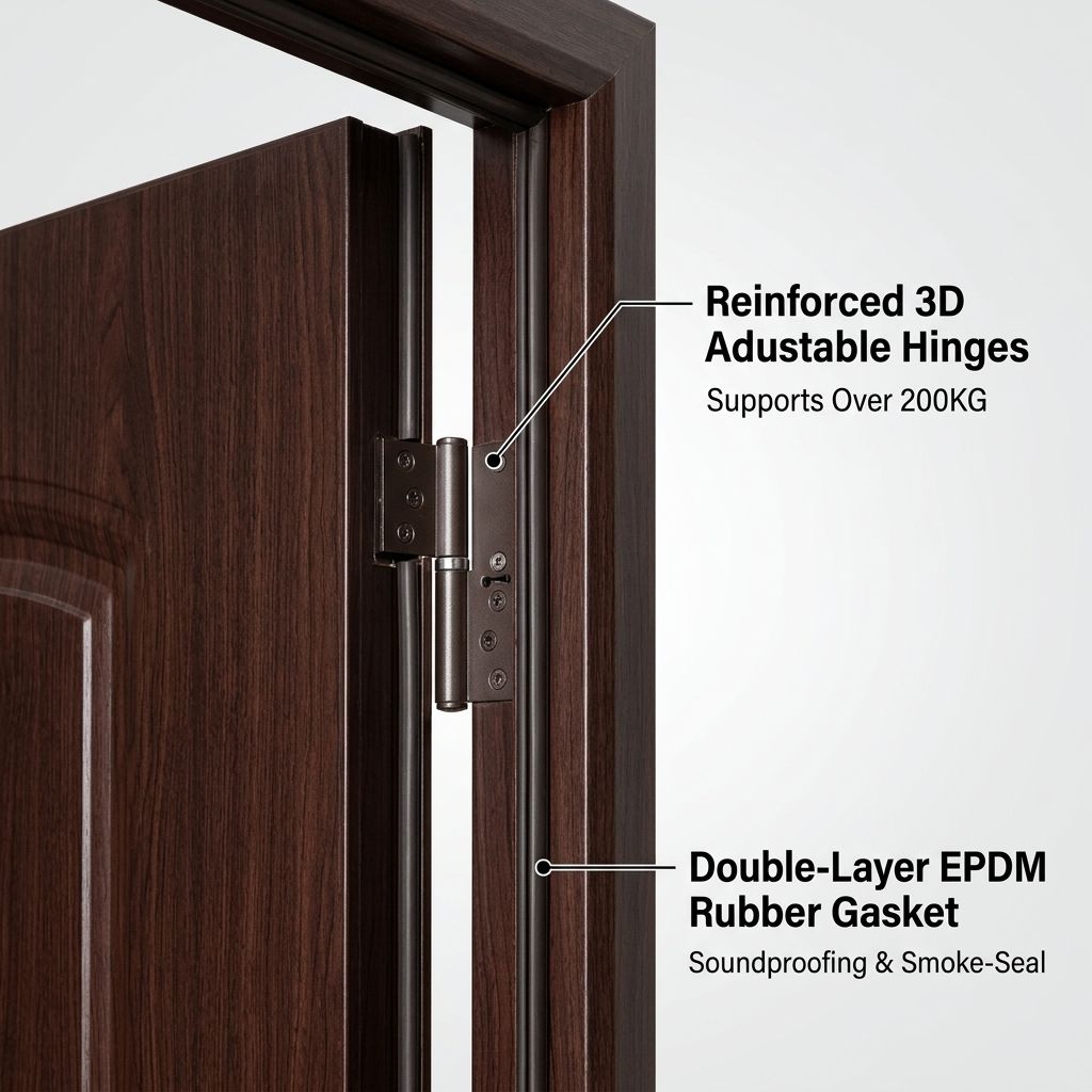 Wholesale European Design Main Entrance Door High Security 3H Fireproof Soundproof Armored Door Set OEM/ODM Factory Price