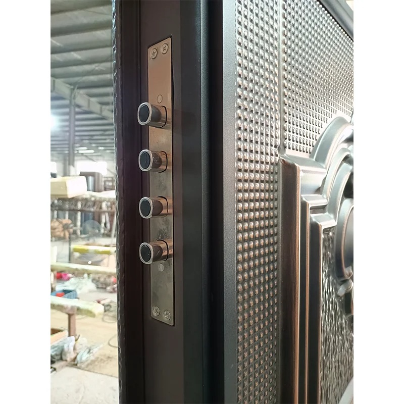 Villa Style High End Cast Aluminum Doors Tank Design Copper Paint Cast Aluminium Doors for House