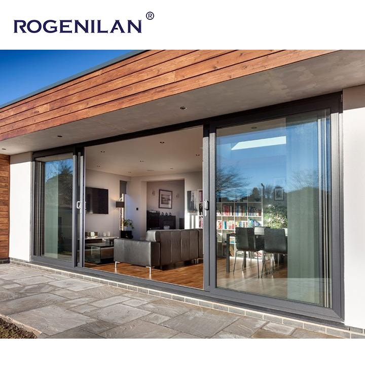 ROGENILAN Factory-Custom Aluminum Frame Heavy-Duty Lift-and-Slide Door Thermal Break Double-Glazed Outdoor Patio Sliding Doors