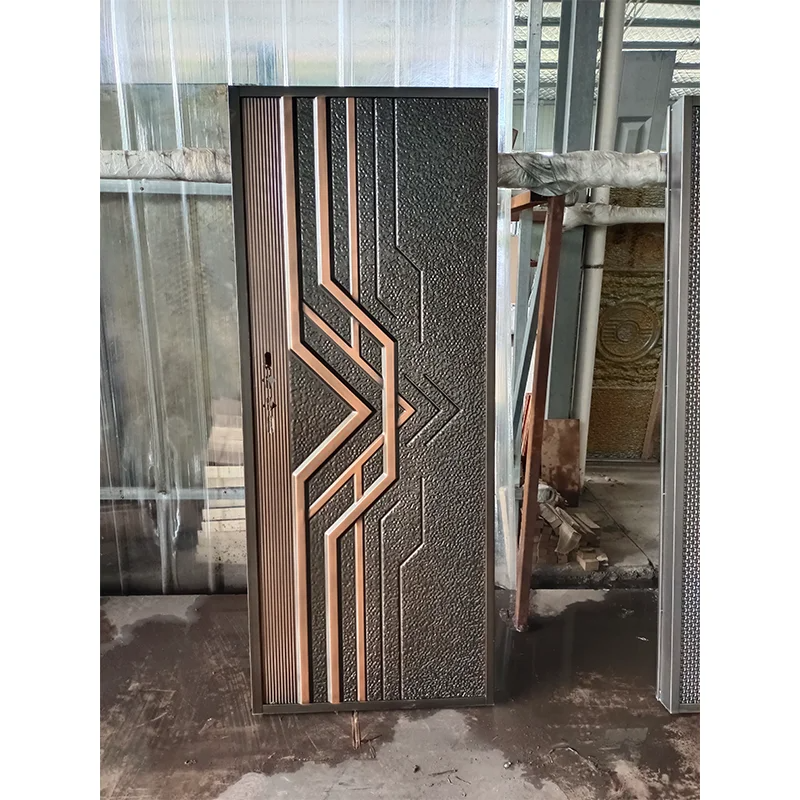 Villa Style High End Cast Aluminum Doors Tank Design Copper Paint Cast Aluminium Doors for House