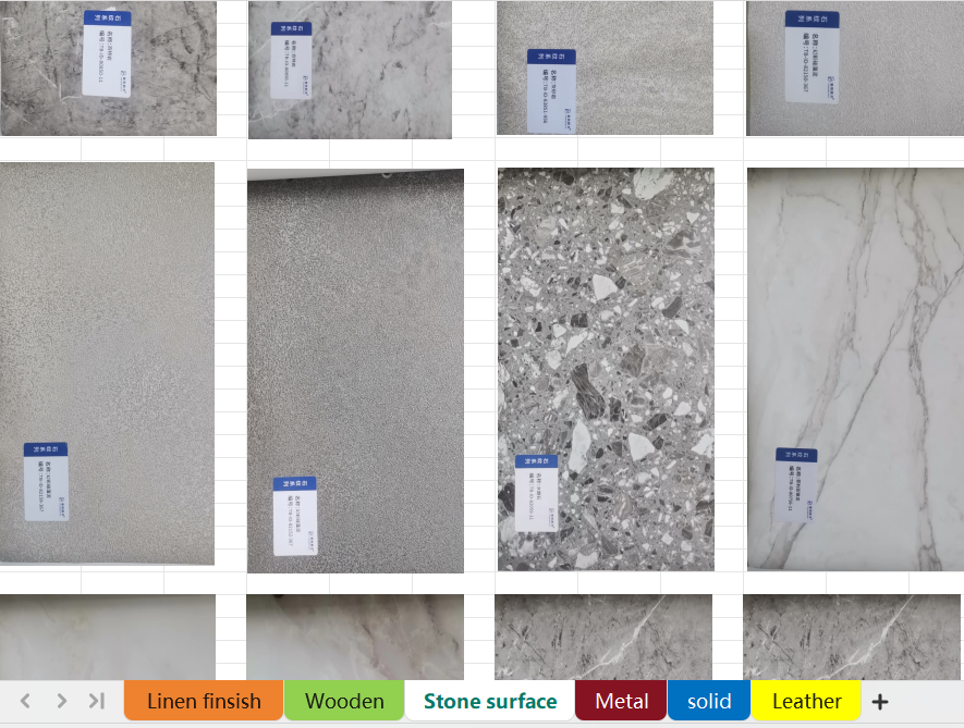 Color panel material samples 2