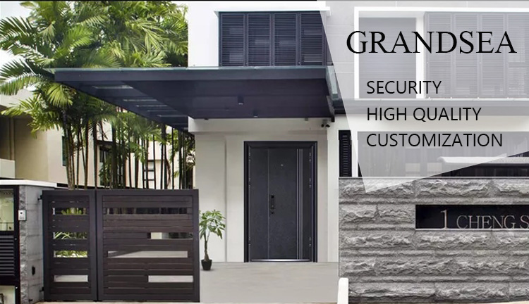 Entry Door Design Fireproof Steel Armored Double Door