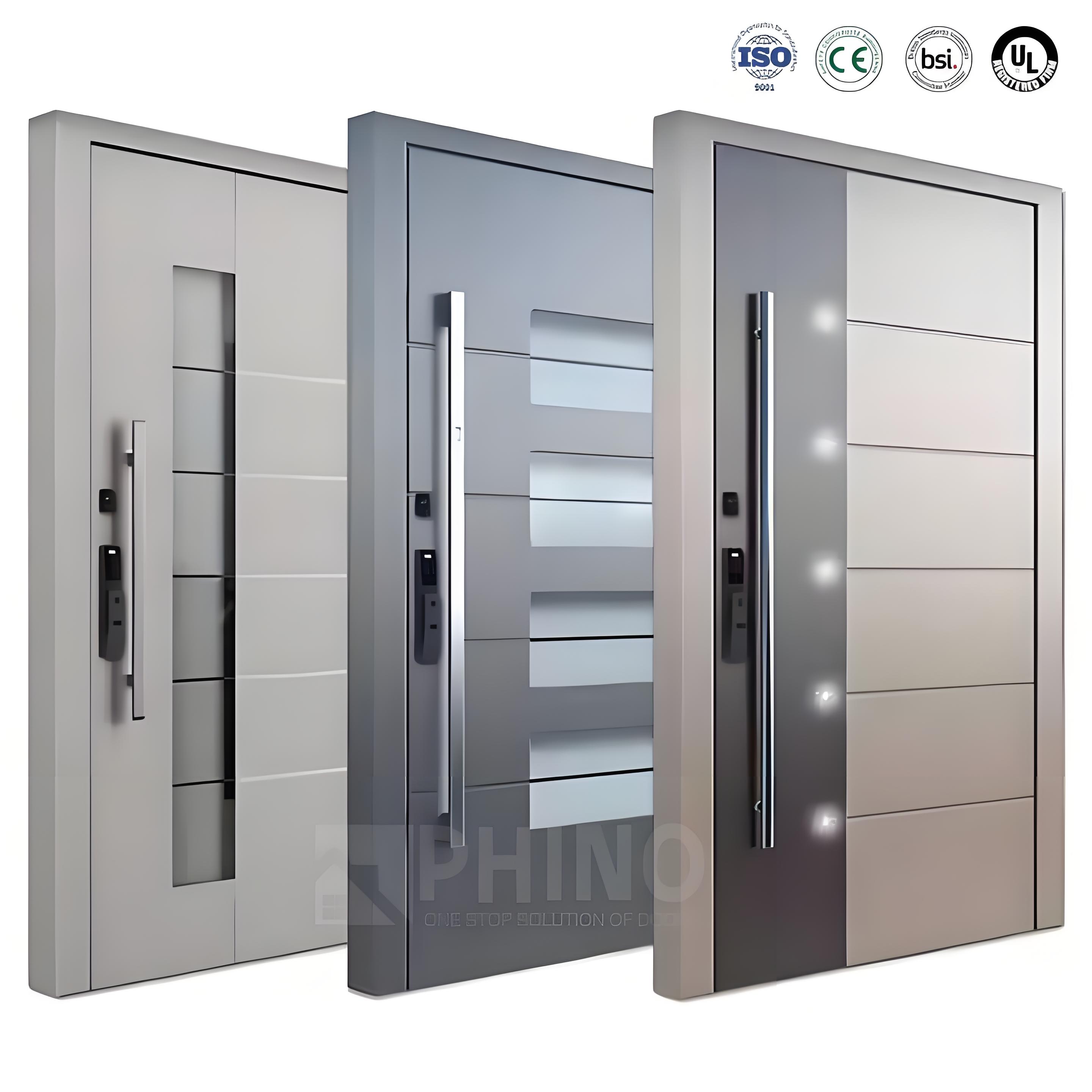 Modern American Design 3D Carving Large Steel Security Door Bulletproof Main Pivot Entry Metal Exterior Door for House