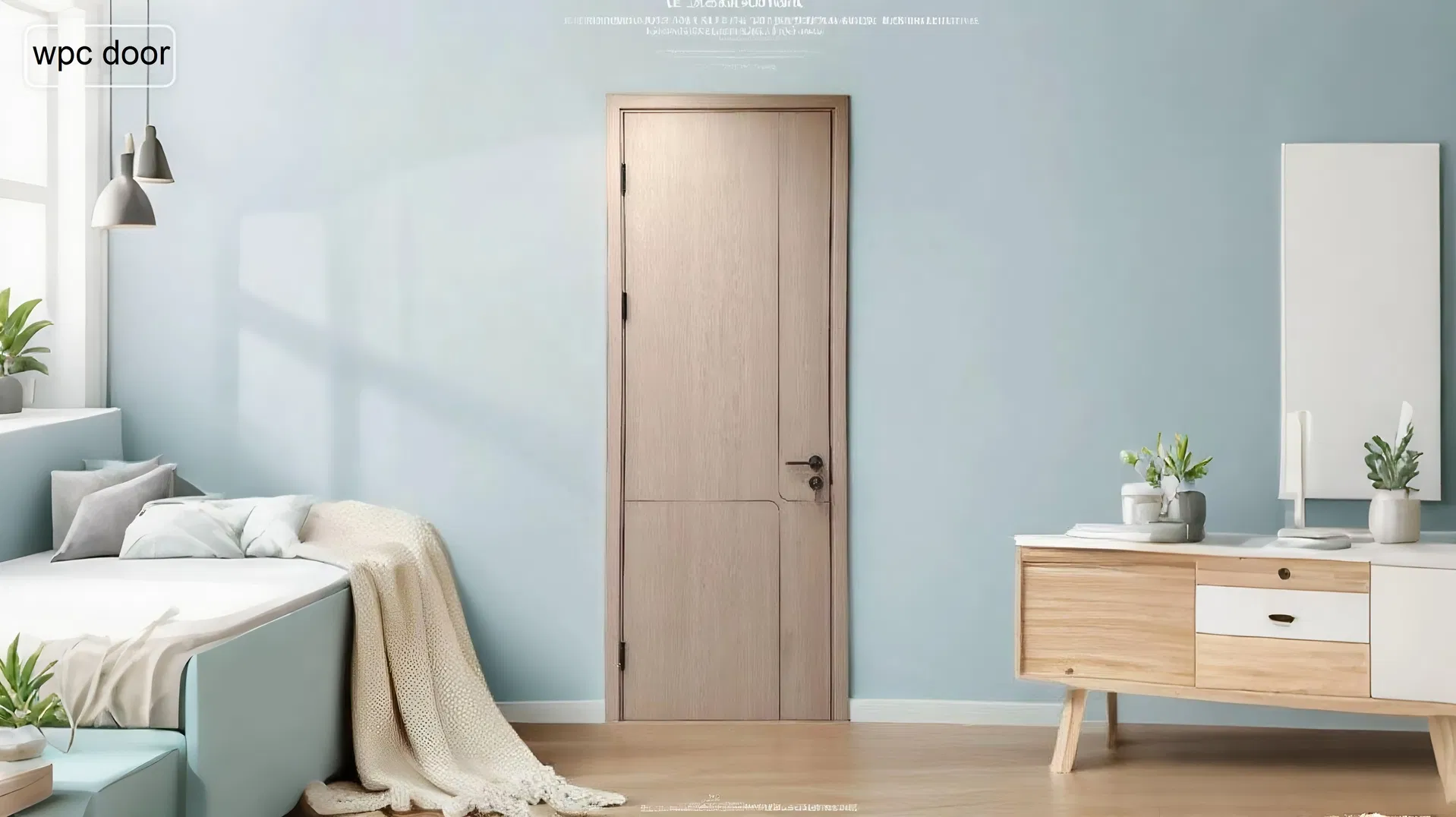 Factory-Customized Medium-Density Wood Solid Waterproof and Fireproof PVC WPC Door Bedrooms, Kitchens, Bathrooms and Hotels