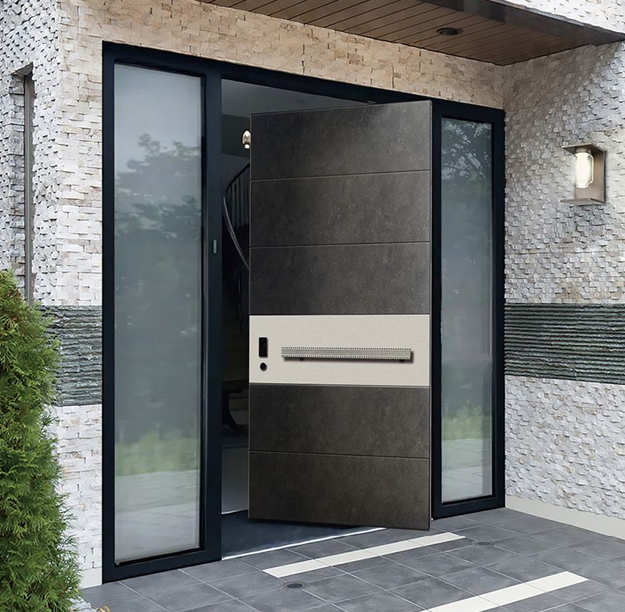 Customized European Aluminum Precision Carving Intelligent Entrance Pivot Door Armored External Large Safety Front House Door
