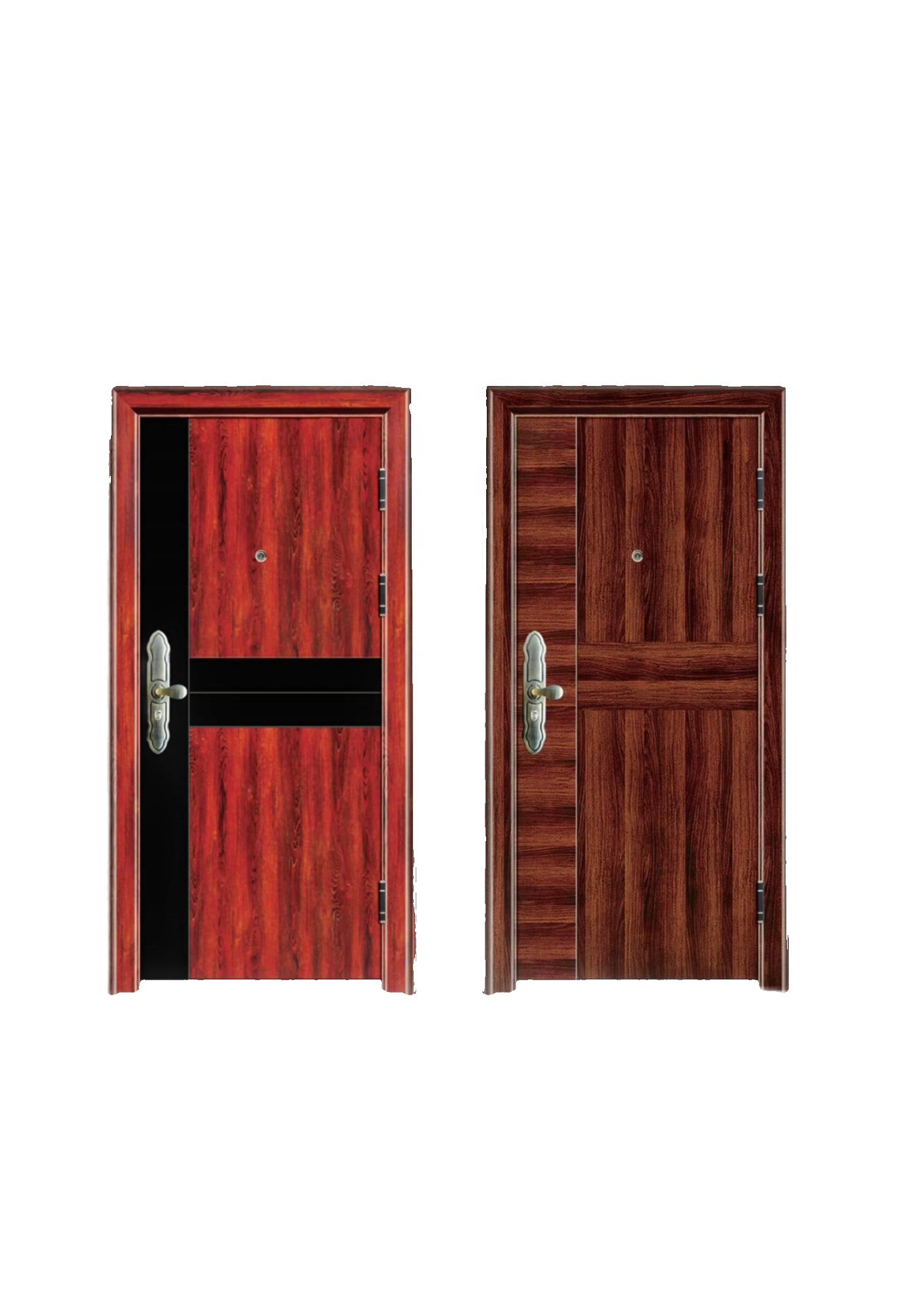 Main Entrance Steel Fireproof and Anti-theft Armored Door with Chinese Design for Outdoor Use