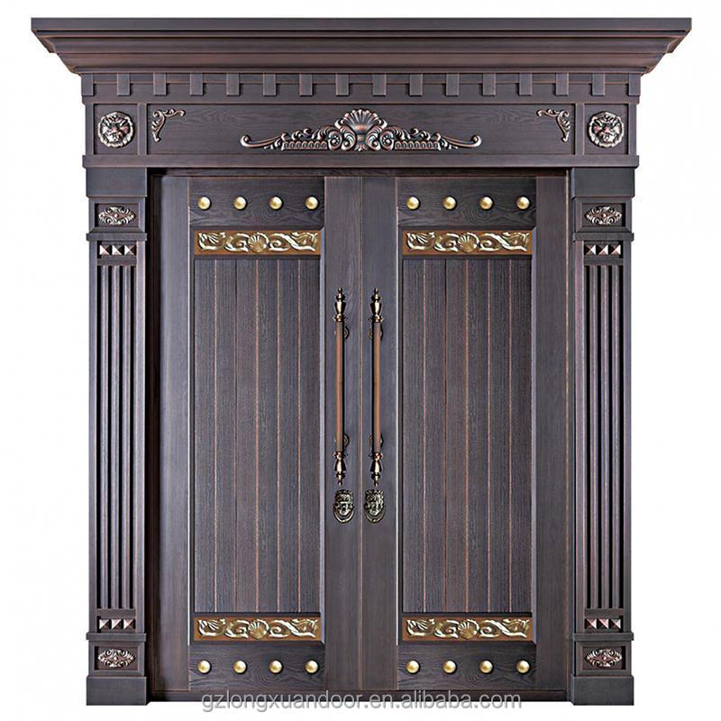 2025 Outdoor Security Door Copper Bulletproof Steel Plate Front for Villas Exterior Entry Door with Finished Surface