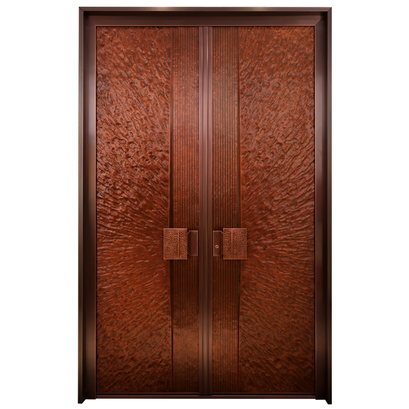 Durable Three-dimensional Carving Art Copper Door High End Safe Cast Aluminum Gates Residential Exterior Pivot Entrance Door