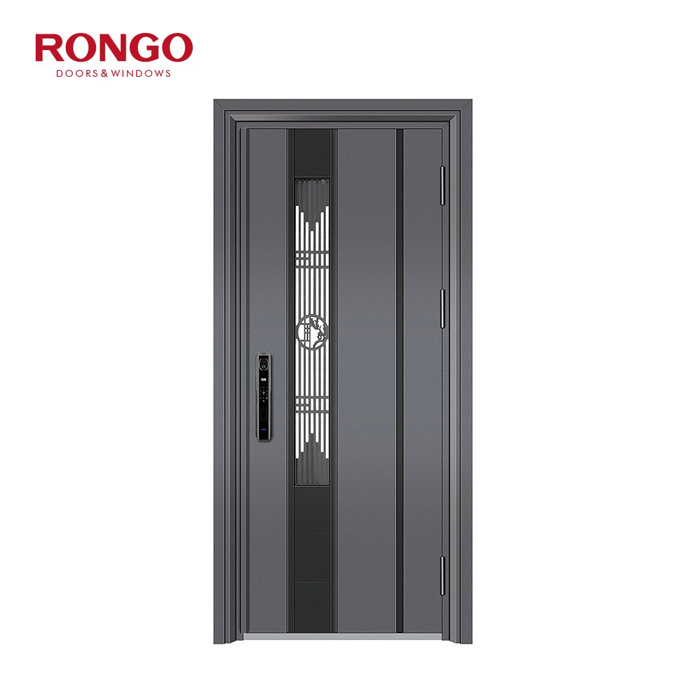 RONGO Modern Stainless Steel Entrance Armored Door for Apartment &amp; Villa Bullet-Proof Finished Front &amp; Entrance