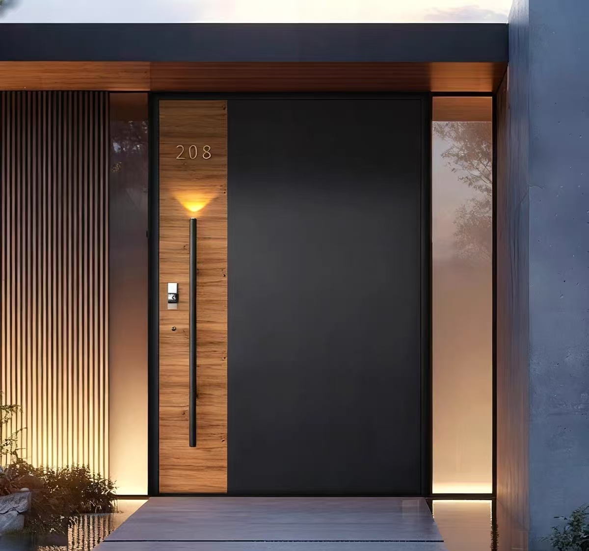 Heavy-Duty Aluminum Armored Security Entrance Door for Villas/Apartments Modern Anti-theft Outdoor Exterior Door Smart