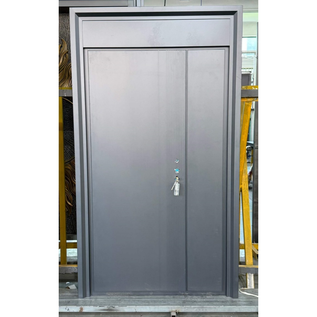 Modern Mirror Panel Entrance Pivot Armored Door Factory Shipment