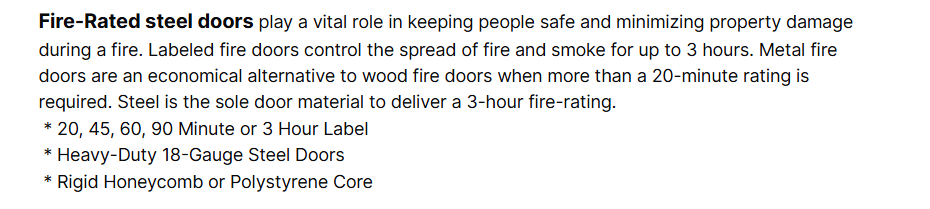 Structure and Inside View of Fire Door