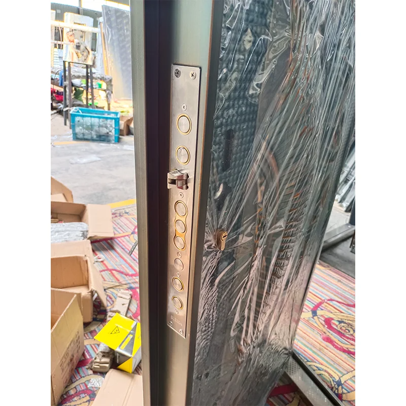 Villa Style High End Cast Aluminum Doors Tank Design Copper Paint Cast Aluminium Doors for House